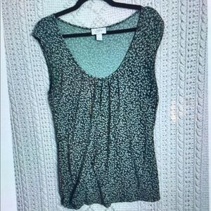 LOFT Black and White Patterned Top